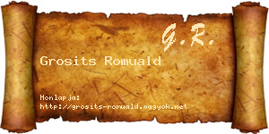 Grosits Romuald névjegykártya